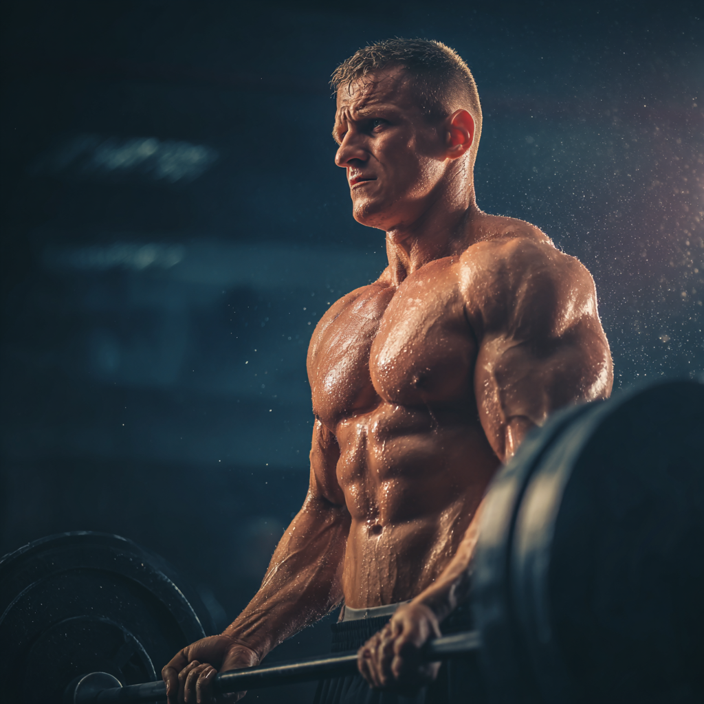 Чоловік тренується в спортзалі